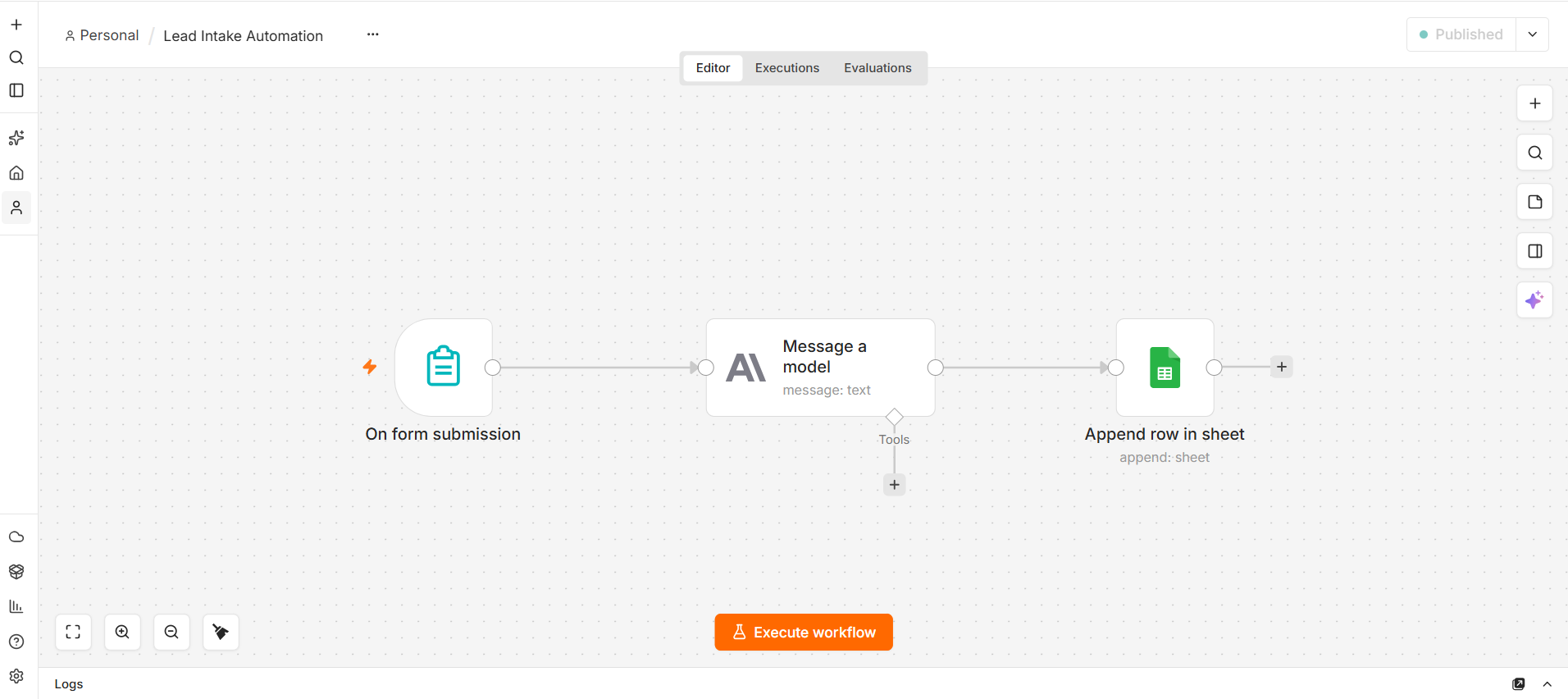 Lead Intake Automation Workflow